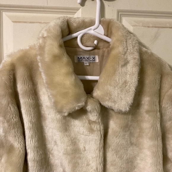 Super Soft Beige Blond Teddy Fur Coat Jacket XL - Picture 2 of 8